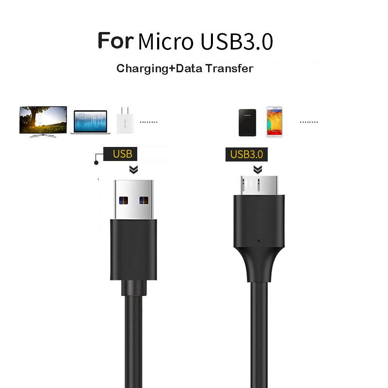 HDD Cable High Speed Data Sync Cord USB3.0 Type A to USB 3.0 Micro B Male Adapter Wire Connect External Hard Disk Phone Cable