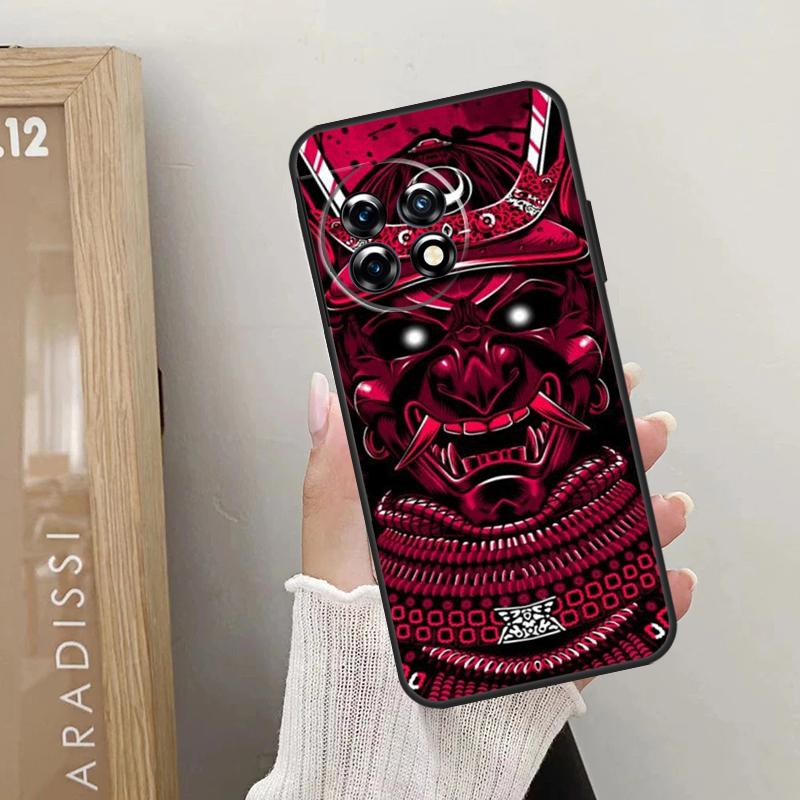 Samurai Mask Demon Case For OnePlus Nord CE 5 3 4 Lite N20 N30 OnePlus 13T 10T 8T 11 12 13 15 R 9 10 Pro Cover