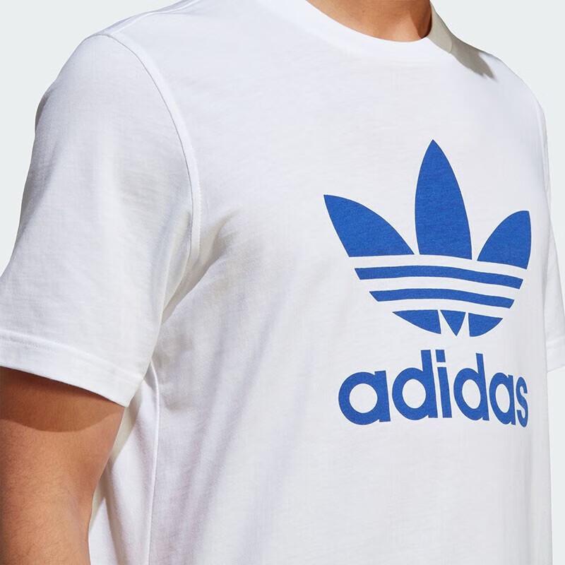 Adidas Originals Trefoil Logo Print Short Sleeve T-Shirt Men Tops White IA4813
