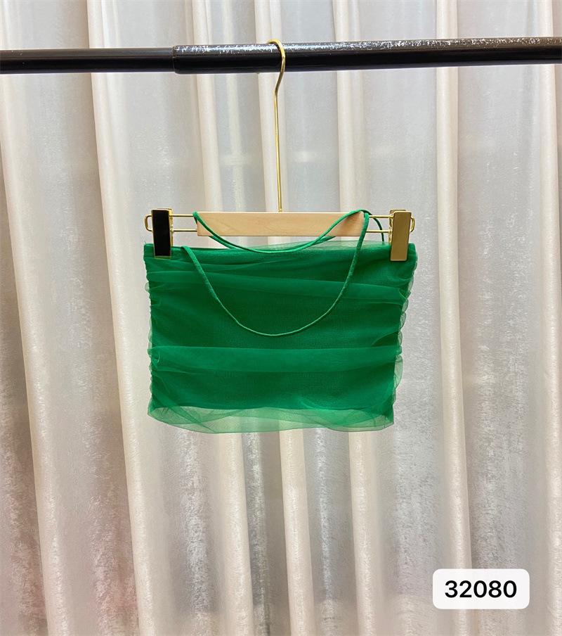 

Женский сексуальный сетчатый топ с лямкой через шею - летняя майка Pure Desire One Size (suitable for 75-120 jin) зелёный