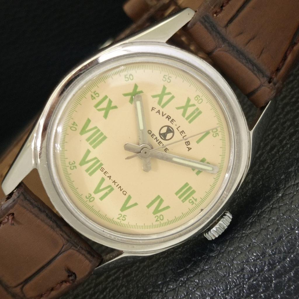 

FAVRE LEUBA SEA KING VINTAGE 101 HAND-WINDING SWISS MENS CREAM WATCH a703714-1 R213e-a703714