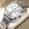 OLEVS Popular Waterproof Analog Metal Band Stainless Steel Day of the Quartz Silver Large Gift Men's Watch, Fashion, Watch, Men's Watch, Watch, Men's