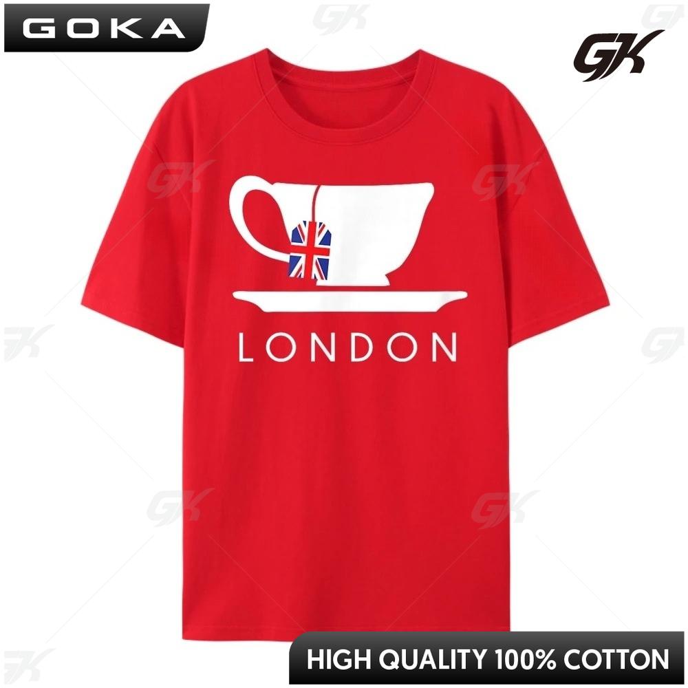 London Uk Tea Shirt Cool British Teacup Cotton Graphic Printed Tees Short Sleeve Tee St Patricks Day Casual