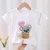 Kids Koala On The Tree Graphic Cartoon Boys T Shirts Funny Animal Girls Clothes Summer Short Sleeve Children‘s Clothing