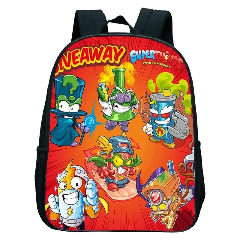 SuperThings Rucksack Kleinkind Cartoon Schultasche Jungen Mädchen Kindergarten Tasche Wasserdicht Kinder Buchtasche 12 Zoll