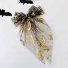 Bronzing Transparent Halloween Bow Hair Clip Mesh Tassel Halloween Hairpin  Festival Daily Wear