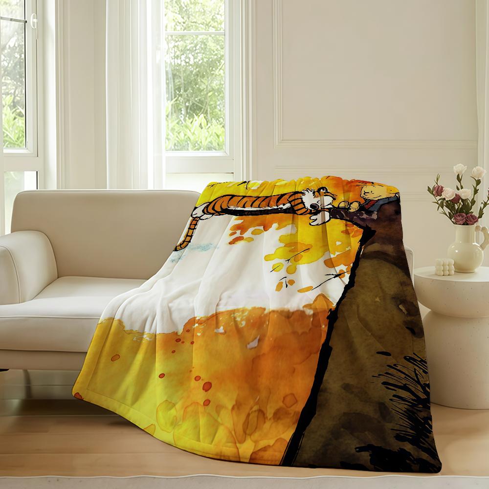 Cartoon niedliche C-Calvin und H-Hobbes Decke für Sofa Büro Bett Flugzeug Reise Schlafen Lesen Entspannen Camping Weich und Warm