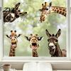 Decorazioni in Vetro Resistenti alle Intemperie da Esterno Divertente Giraffa Asino Statico Adesivo per Finestra, Animale da Fattoria Rimovibile Decorativo Pellicola in PVC Protezione Solare Adesivo per Cucina