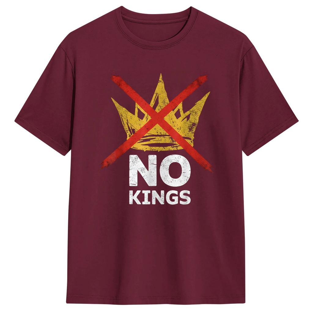 Vintage No King T Shirt Summer Pure Cotton T Shirts For Unisexs Trending Design Tee Shirt ShortSleeved Vintage Tees