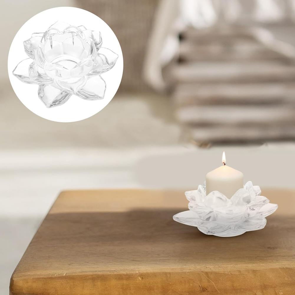 Glass Candle Holder Lotus Candle Holder Easy Maintenance