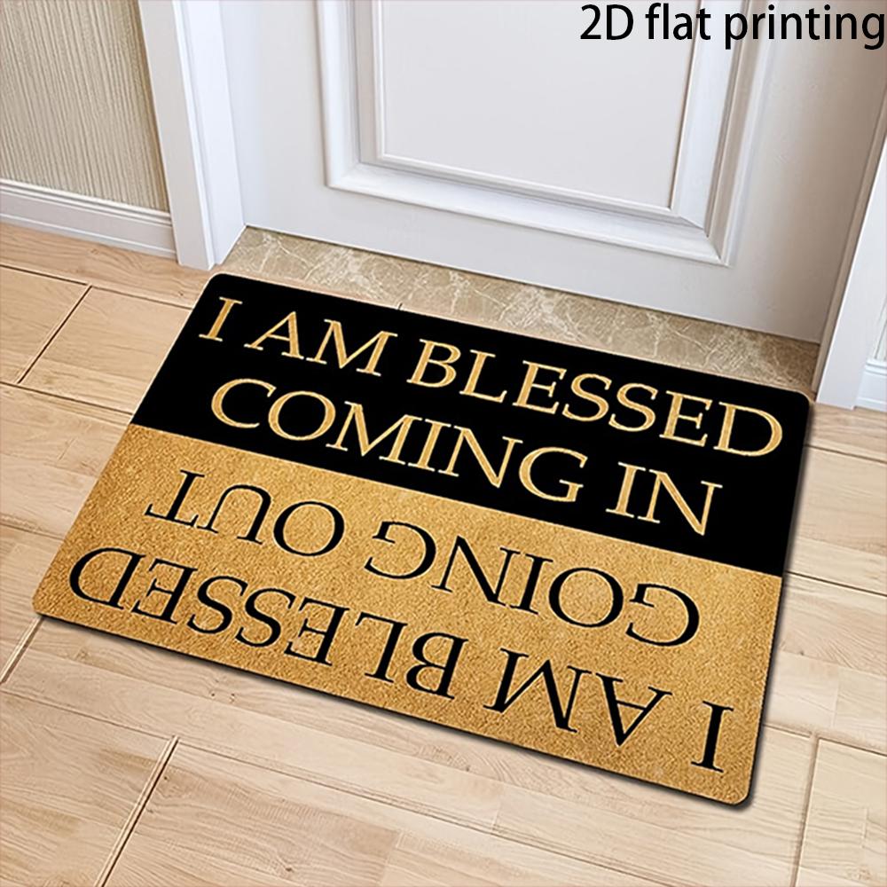 2D Flat-1PC Door Mats with Inspiring Quotes , Welcome mats for home decoration. 40cm x 60cm