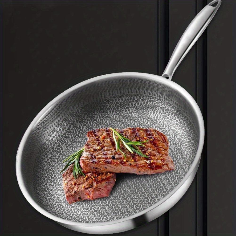 Non-Stick Frying Pan Stainless Steel Frying Pan Easy To Clean Kitchen Wokes Pans Suitable for Gas Stoves and Induction Cookers