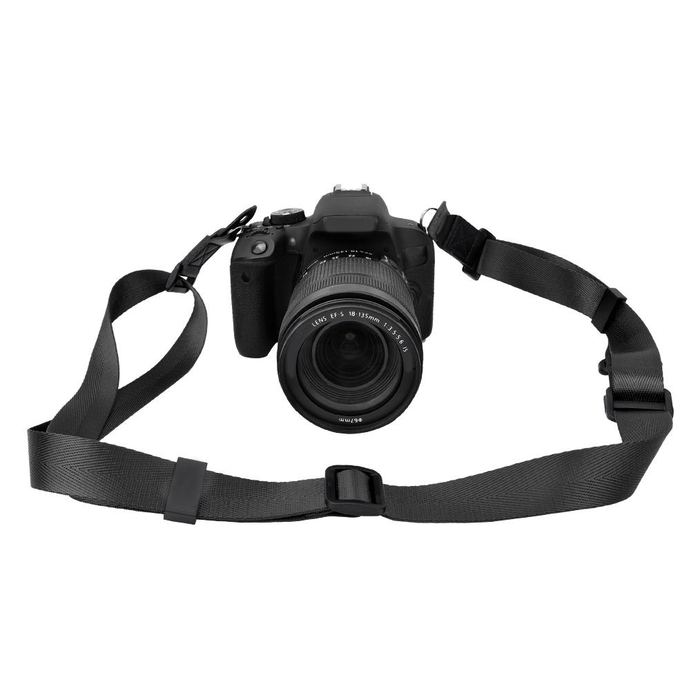 Universal Nylon Quick Adjustable Camera Neck Shoulder Carrying Sling Strap Belt with Metal Ring for DSLR Mirrorless  Instant CameraBlack