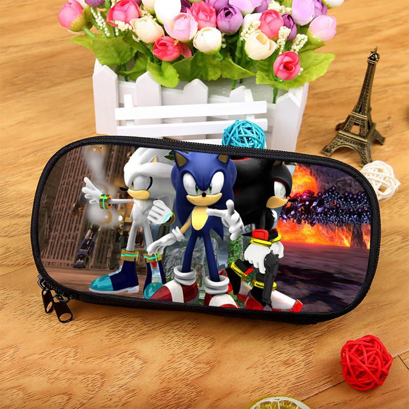 Sonic The Hedgehog Large Capacity Pencil Case With Nylon Material For School Supplies