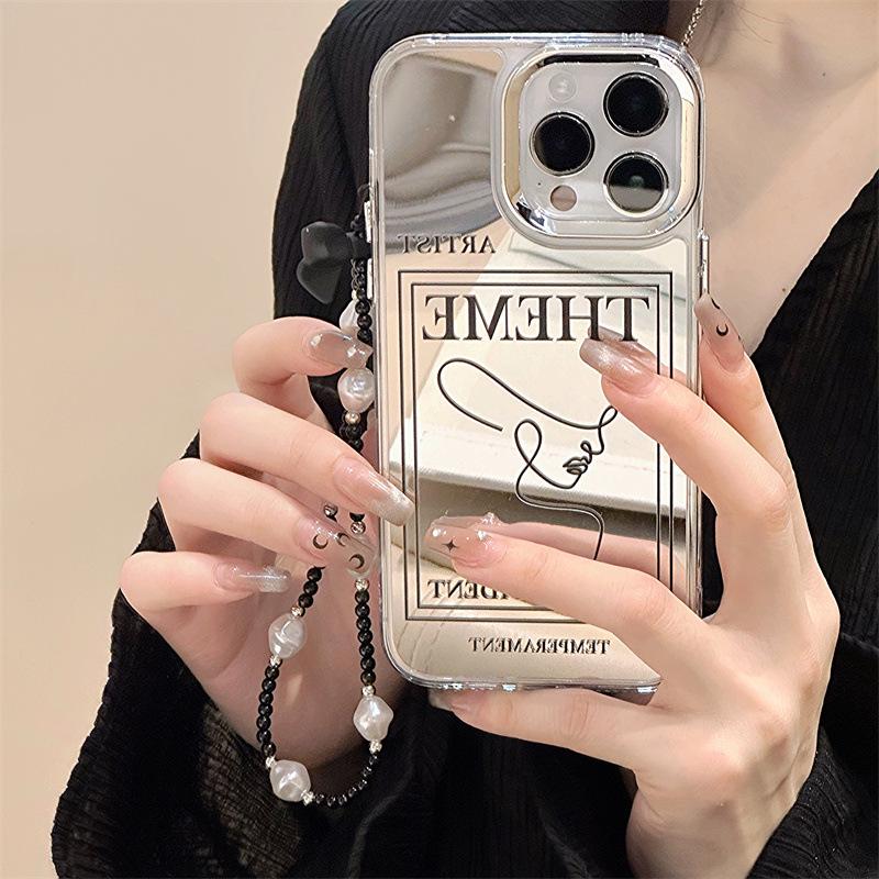 Zhitai iPhone Chain Case: Compatible with 12, 14Pro, 15, 16Promax - Three-in-One Mirror Design