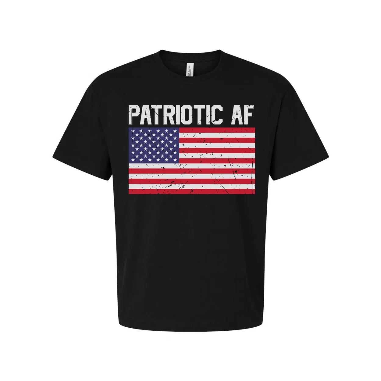 Patriotic AF American Flag Graphic Tee S