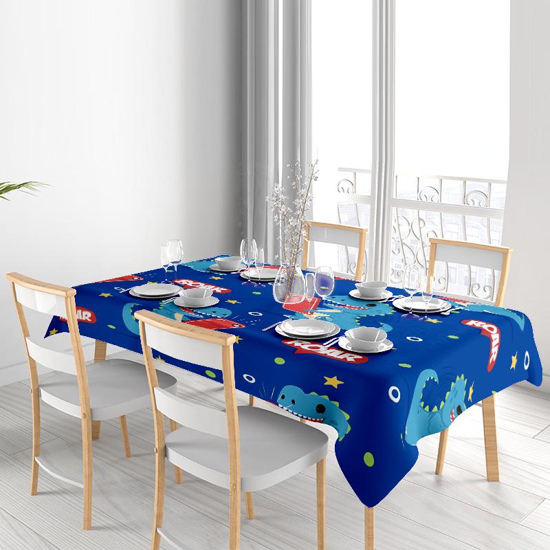 Blue Cartoon Design Tablecloth Set for Children's Room Decor Perfect Match for Your Kid’s Bedroom or Playroom!