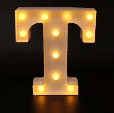 Decorative Letters Alphabet Letter LED Lights Luminous Number Lamp Decoration Battery Night Light Party Baby Bedroom Decoration