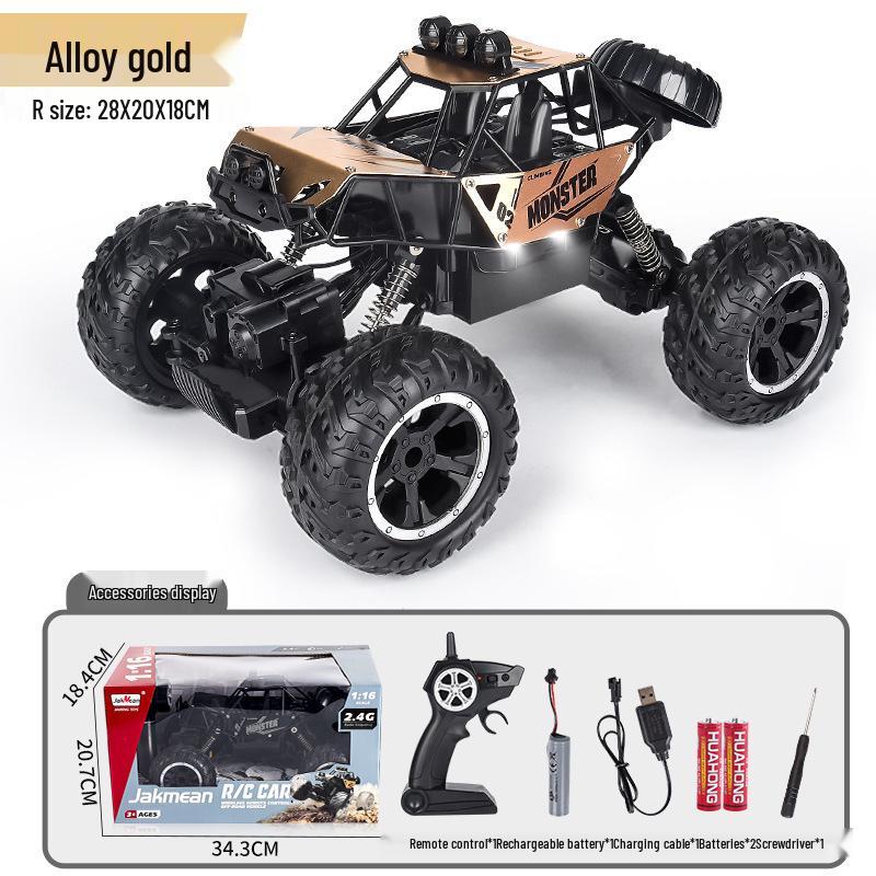 1:16 Alloy RC Climbing Monster Truck – 4WD Big Foot Toy Car for Kids