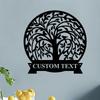 Metal Wall Art Custom Last Name Sign, Personalized Family Tree Decor