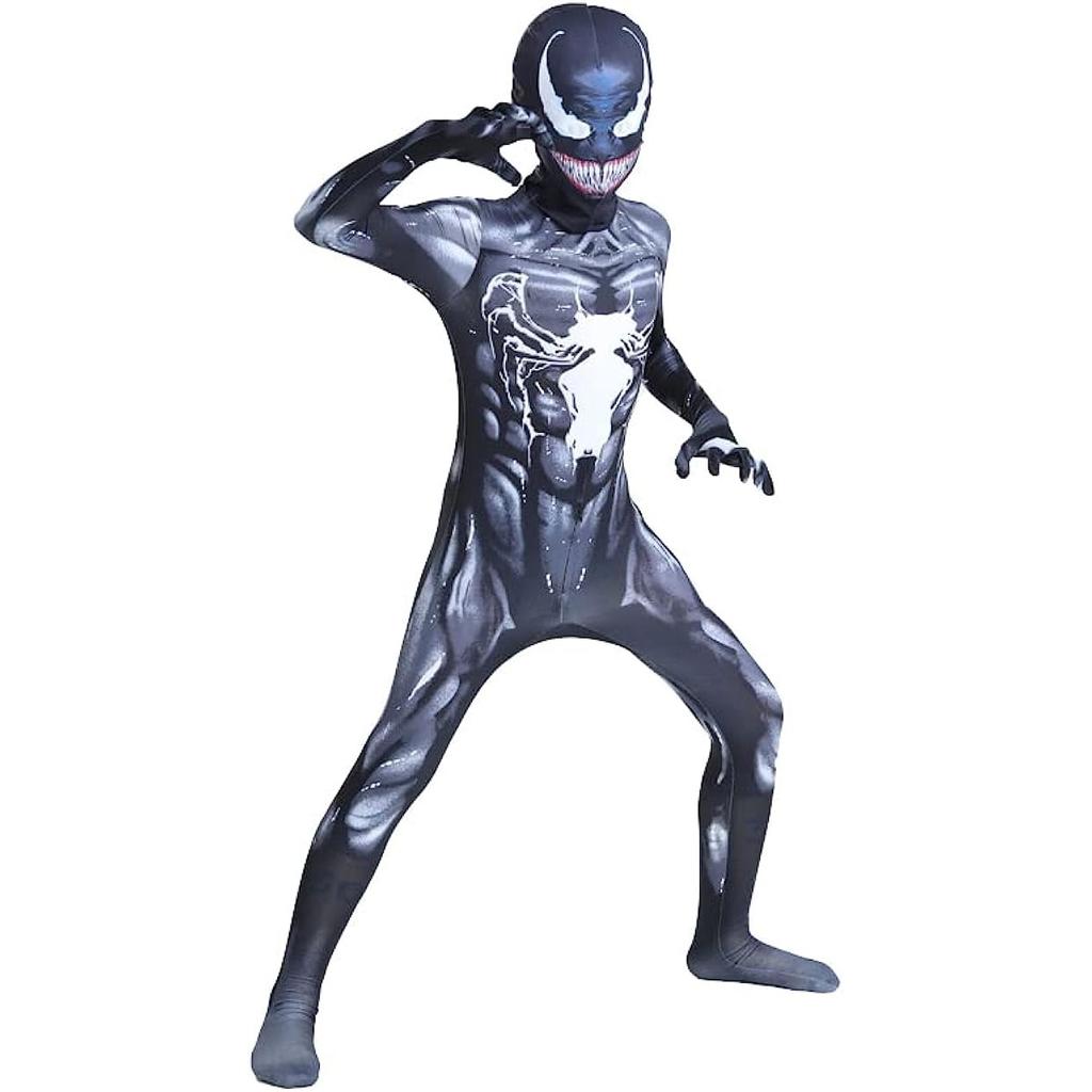 Kids Superhero Venom Costume Premium Lycra 3D 7-8 Years 150cm Gray