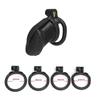 New Male Chastity Cage Device with 4 Cock Rings Set Penis Cage Ball Lock Chastity Belt Sex Toys for Men Couples Adult Supplies
