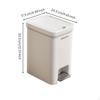 Trash Can With Lid, Large Capacity, sturdy, Kitchen, Bathroom, Home White 23x31.5x39.5cm