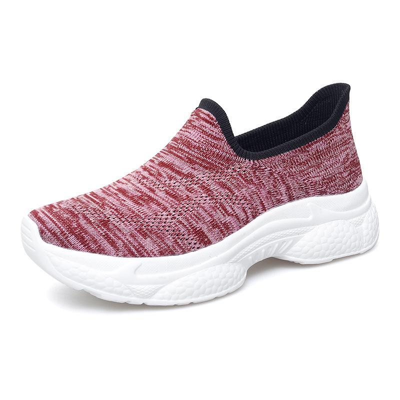 2024 new spring and autumn soft-soled mesh breathable one-pedal women's casual shoes elderly walking shoes