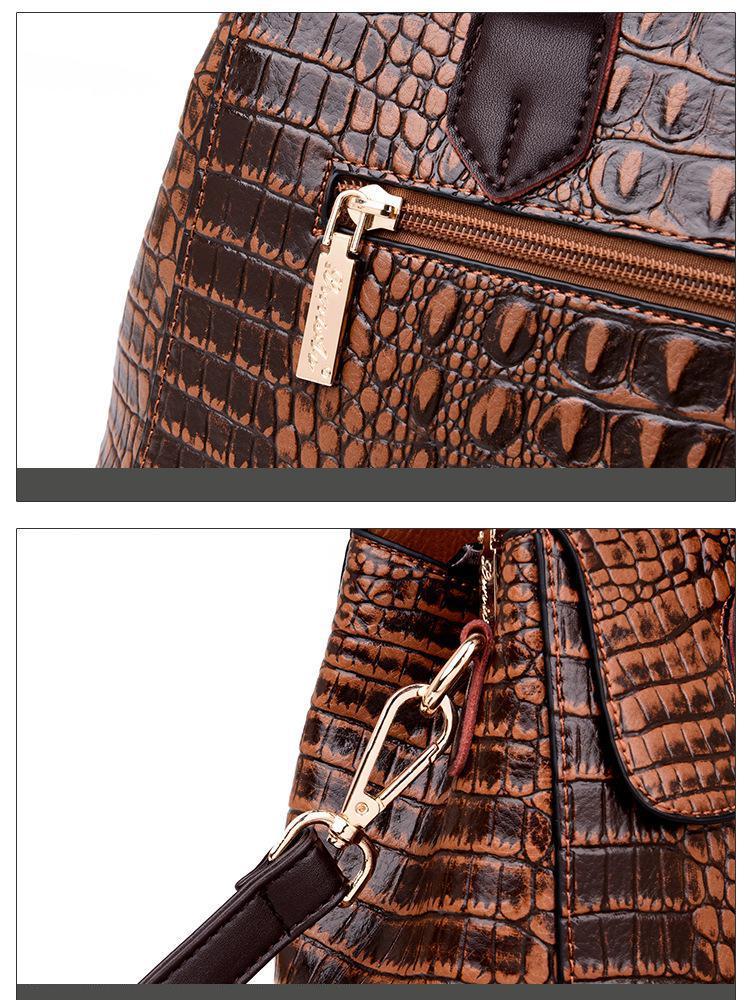 Johnature Módní aligátor Dámská taška Luxusní kabelka Velkokapacitní Měkké Kožené Tašky přes rameno Dámské Tote