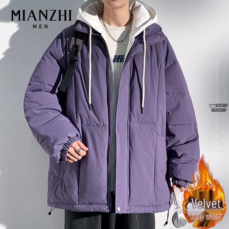 Men's Hooded Cotton Two-Piece Jacket for Spring/Autumn - Casual, Loose, Plus Size & Trendy