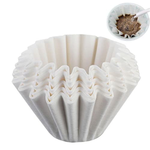 50-Count Basket-Style Paper Coffee Filters, 45mm Diameter, for 1-4 Cups, Original Wave-Shaped Filters, Disposable Paper Coffee Filters, Home Basket Co