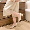 Sweet Bow Single Shoes Women's Spring and Autumn 2024 New French Small Fragrant Temperament with Skirt Thick Heel High Heels