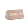 Wooden Clock Thermometer Electronic Clock Creative Wooden Student Alarm Clock Triangle Digital Clock
