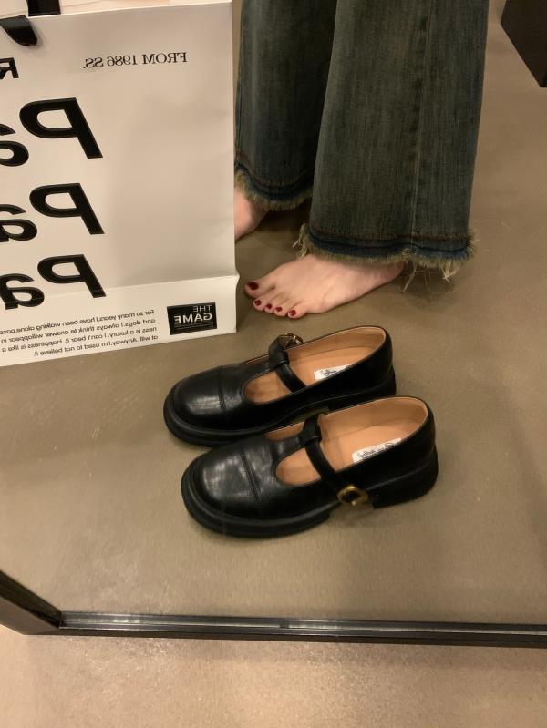 

Fashion Round Toe Shoes Woman 2025 Oxfords Modis Female Footwear Clogs Platform Slip-on New Summer Leather Cute Retro Dress Creepers Sli 35