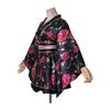 Rose pattern mini kimono dress luxury brand Japanese pattern satin yukata dress with obi cabaret dress summer festival fireworks festival dance