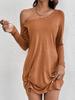 2025 Long Sleeve Loose Solid Colour T-Shirt Casual Elegant And Beautiful Women's Dresses Fashion Summer Dress