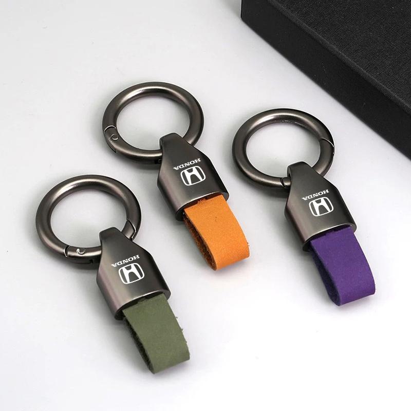 Metal Car Logo Key Ring Keychain For Honda Civic Accord CRV Odyssey Fit Pilot Dio HRV CRF CBR Engine Crf 250 XRV City Jazz Jade FL3