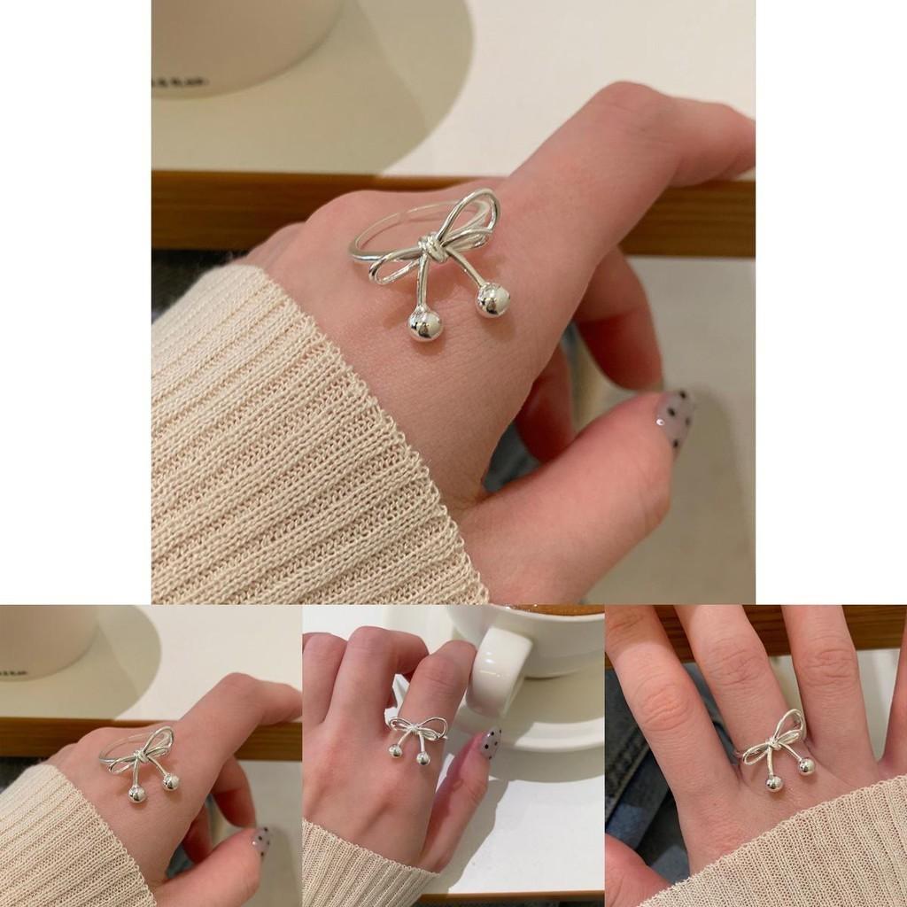 Elegant Adjustable Copper Butterfly Knot Ring For Women With Chic Minimalist Geometric Design