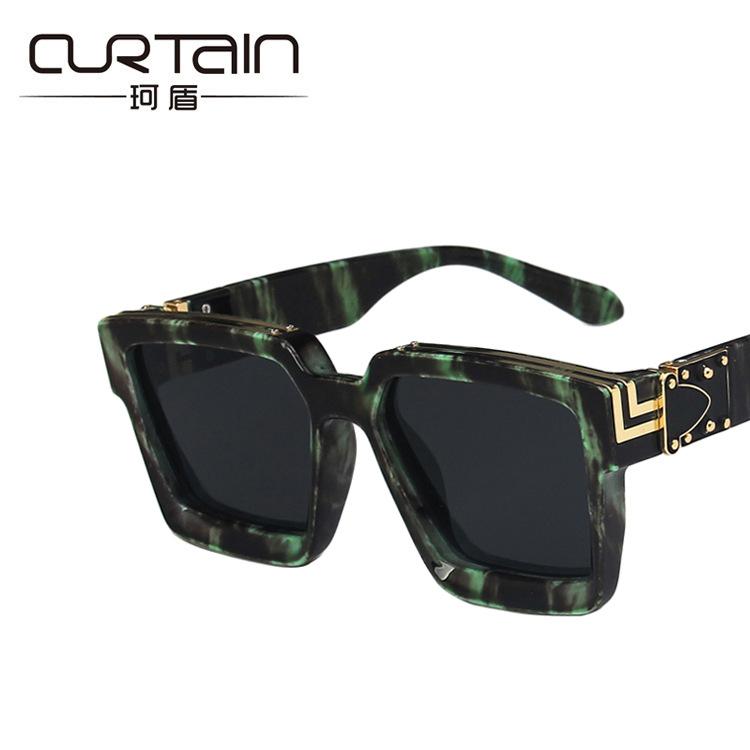 Square Large Frame Sunglasses 2021 Men'S Personalized Sunglasses Fashion Bouncing Glasses Tide 86229