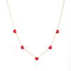 Niche Light Luxury Red Heart Pendant Set: Gold-Plated Stainless Steel Jewelry