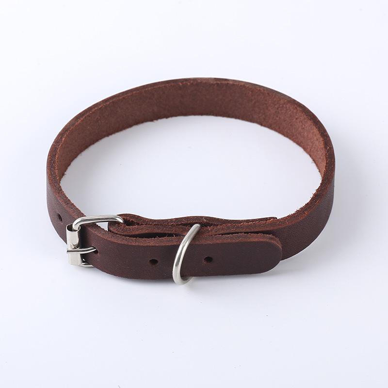 Top Layer Cowhide Dog Collar German Collar Small Dog Medium Dog Collar Genuine Leather Neck Cover Neck Ring