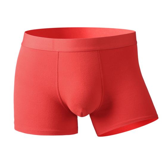 Men Boxer Underwear Mid-rise Elastic Waistband U-Convex Panties Patchwork Color Plush Thickened Quick-Heating Warm Underwear