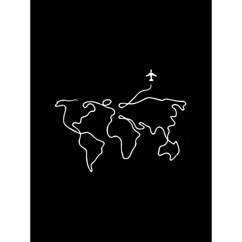 European Size Male Map Pattern Spring Summer Autumn Casual Crew Neck Short T-Sleeve