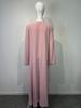 Muslim Casual Formal V-Neck Dress with Handmade Rhinestones - Long Middle Eastern Style