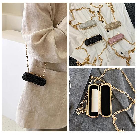 Fashion Mini Chain Decorative Bag PVC Mouth Red Bag High Quality Pen Case Women'S Hand Bags