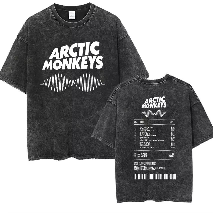 Vintage Washed Oversized Arctic Monkeys Album Print T-Shirt Retro Rock Music Short Sleeve Loose Streetwear Casual Tops For Men Women Daily Outfit