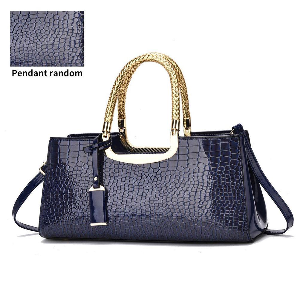 Red Patent Leather Crocodile Pattern Women's Wedding Crossbody Handbag