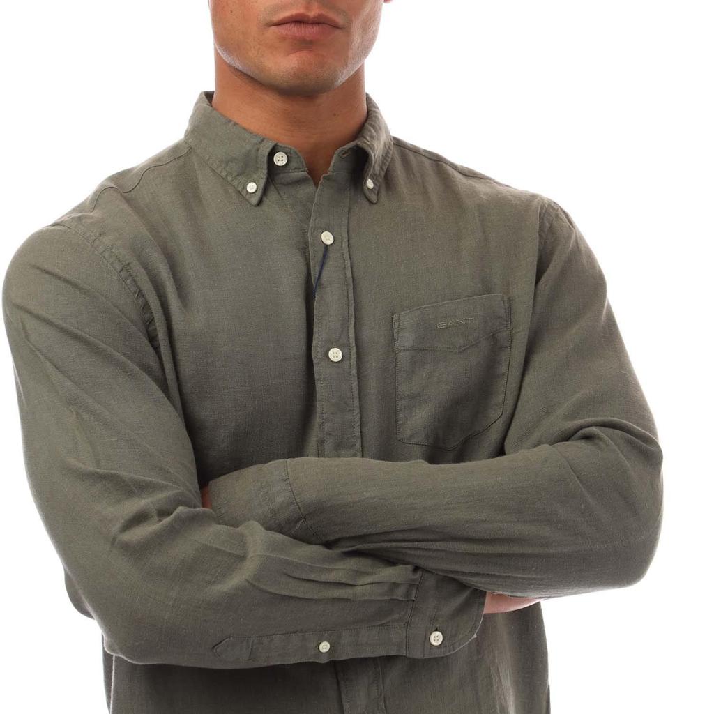 Gant Mens Linen Garment Dyed Regular Shirt