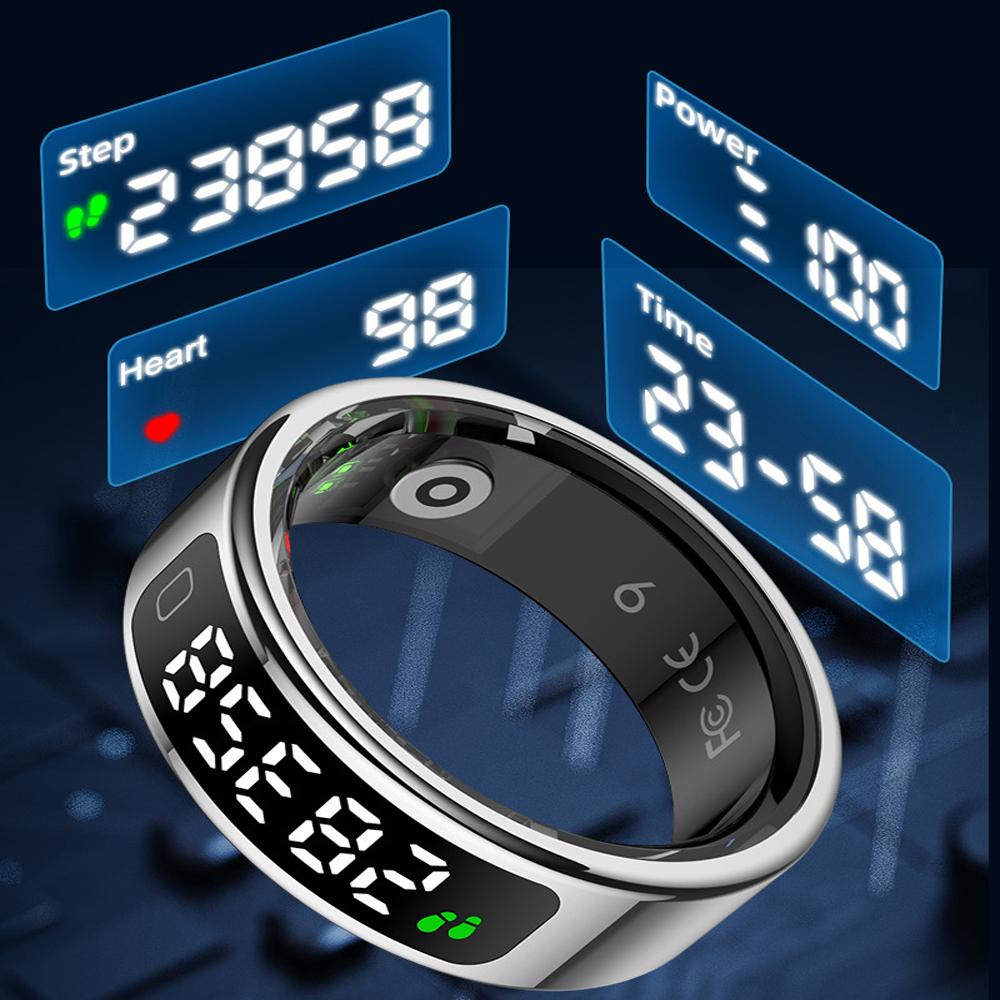YurKem Smart Ring Heart Rate Blood Oxygen Blood Pressure Measuremen Men Women Fitness Tracker Sport IP68 Waterproof Bluetooth Ring