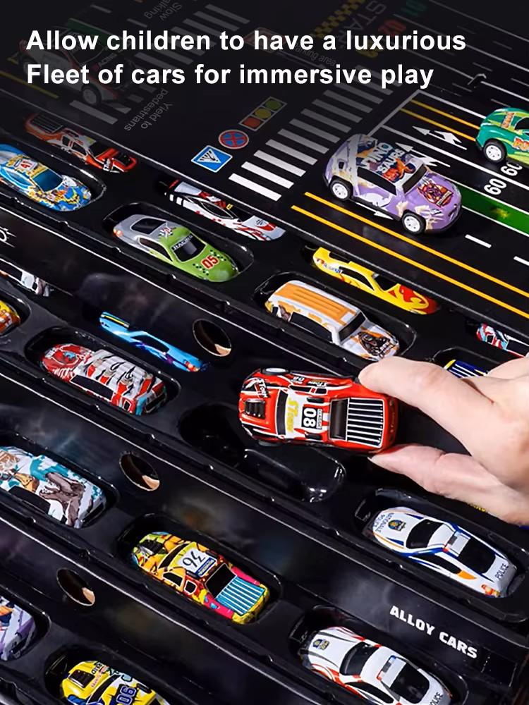 48 Stück! Legierung Mini-Auto Spielzeugset (einschließlich Dual-Track-Karte) Jungen und Mädchen Kindertag Geburtstagsgeschenke